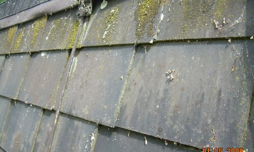 Asbesthaus - Fundstelle: Dacheindeckung aus Faserzement | © 2019, CRB Analyse Service GmbH | © CRB Analyse Service GmbH